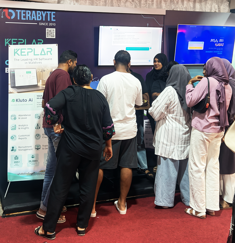 Visitors gather at the Terabyte stall to learn about Keplar